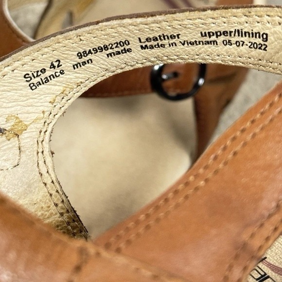 Dansko Leather Sandals Season Camel Womens 42 Brown Comfort Ankle Strap Buckle - Picture 6 of 8